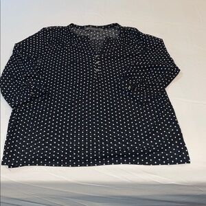 Black with white polka dots see through blouse(see last picture)